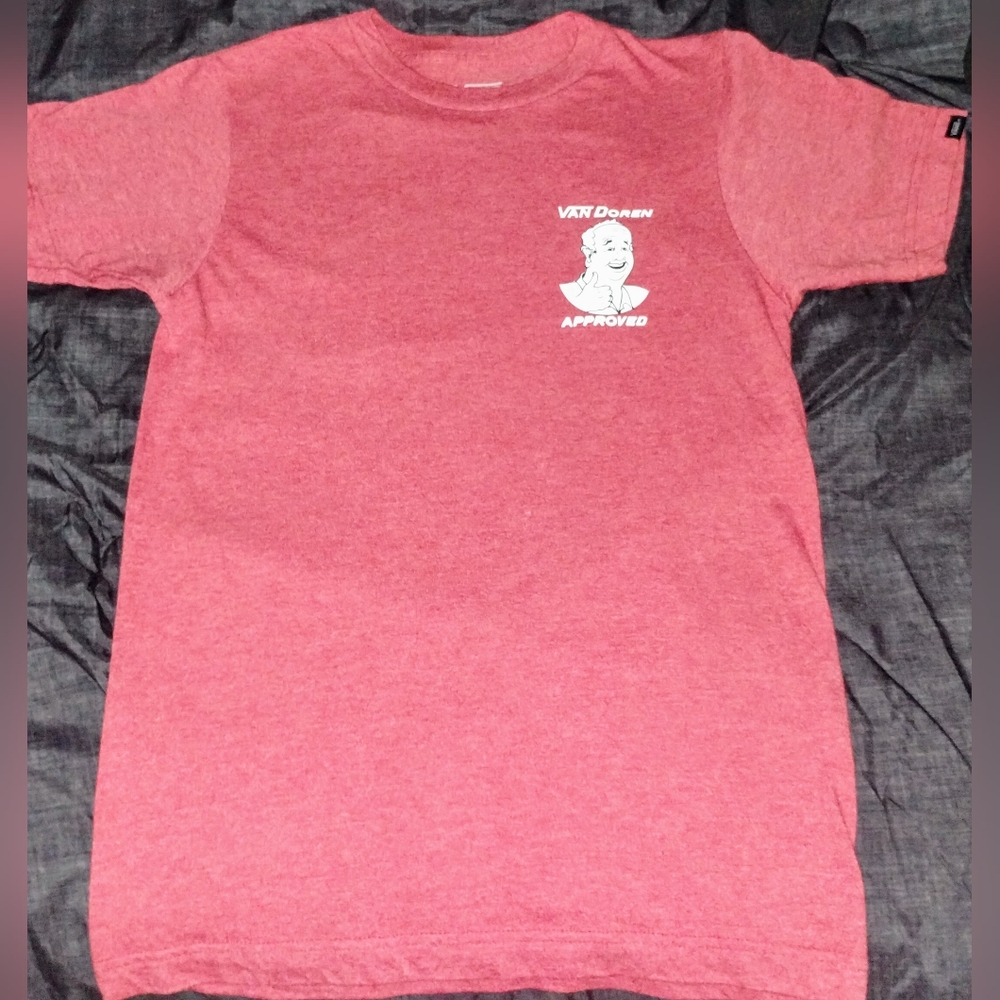 Vans "Van Doren Approved " Family Logo Red Short Sleeve Tee Size XS EUC